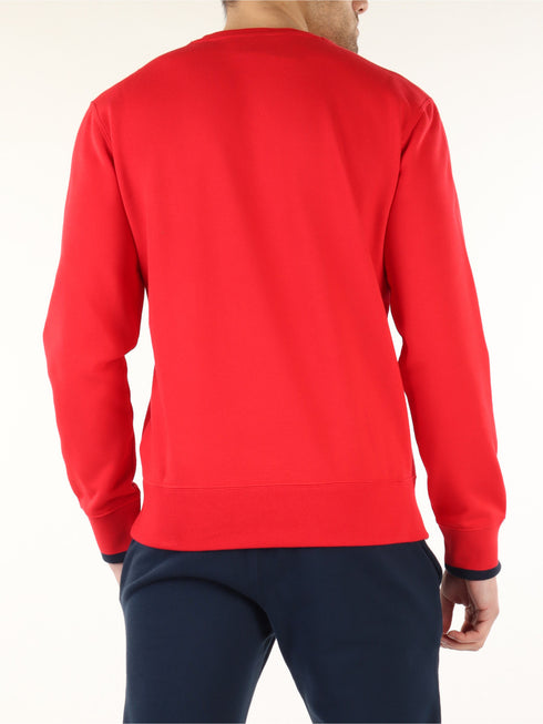 CHAMPION COTTON BLEND SWEATSHIRT WITH FRONT LOGO LETTERING - RED